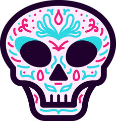 Hand Drawn Cinco De Mayo Skull Vector Illustration