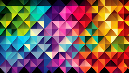 Generative AI, Rainbow Triangles - Abstract Background