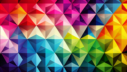 Fototapeta premium Generative AI, Rainbow Triangles - Abstract Background