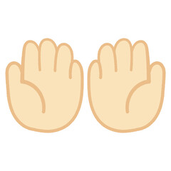 Obraz premium シンプルな手のイラスト素材 両手