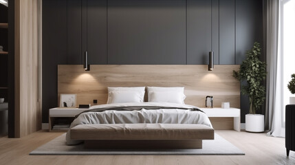 Scandinavian minimalist with soft light interior, generative ai