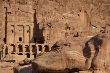 Ancient cave in the mountains of Petra, Jordan
