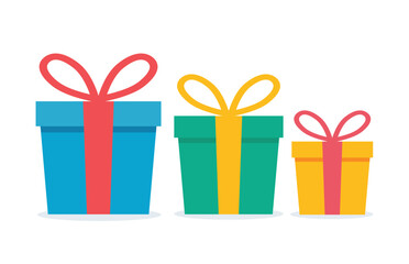 gift boxes with a bow vector illustration	
