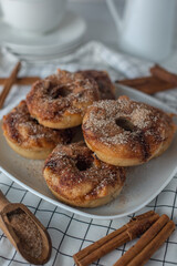 Traditional tasty ready to eat apple cider donuts