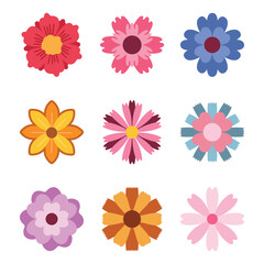 Set of flower shape vector
