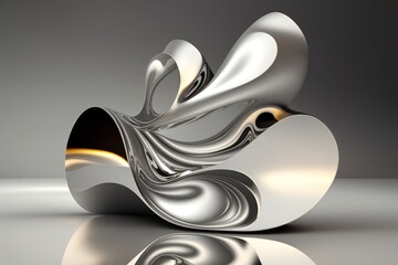 A silver object with a black and white design on it as an abstract background created with Generative AI technology