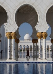 Sheikh Zayed Grand Mosque of white marble in Abu Dhabi, UAE
