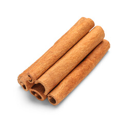 Cinnamon sticks on white background