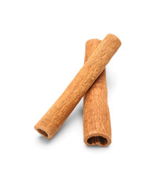 Cinnamon sticks on white background