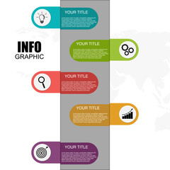 Vector Infographic Business data visualization with 5 options. designed abstract background template for business concept.
