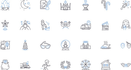 Party establishment line icons collection. Elite, Insiders, Power, Politics, Influence, Establishment, Control vector and linear illustration. Authority,Dominion,Manipulation outline signs set