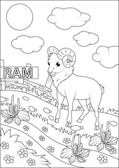 funny animals coloring page for kids