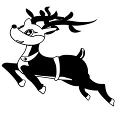 Flying reindeer silhouette