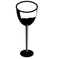 Wine glass silhouette. Wine party glass silhouette