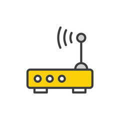 Wifi Modem icon design with white background stock illustration