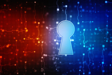 Lock Key Hole on digital screen,cyber security concept background. Data protection Cyber Security Privacy Business Internet Technology Concept