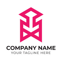 Professional modern minimalist abstract marketing logo design template for your business