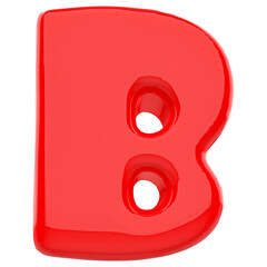 3d letter B red font 