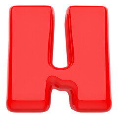 3d letter H red font 