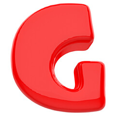 3d letter G red font 