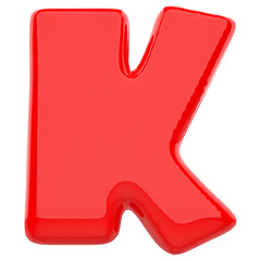 3d letter K red font 