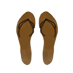 flip flops watercolor isolated on transparent