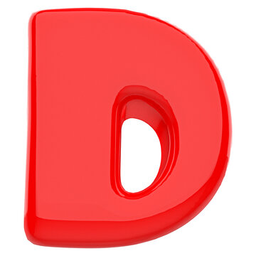 3d letter D red font 