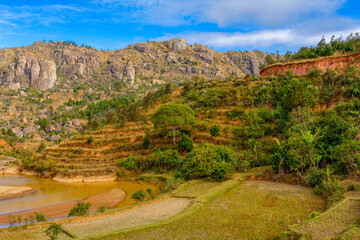 Paysage des hautes-terres de Madagascar