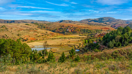 Paysage des hautes-terres de Madagascar