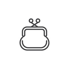 Naklejka premium Coin purse line icon
