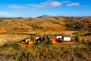 Village dans les hautes-terres de Madagascar