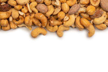 A group of almonds, pistachios, walnuts, macadamia, cashews.