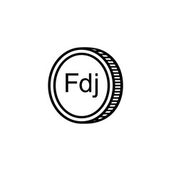 Djibouti Currency Symbol, Djiboutian Franc Icon, DJF Sign. Vector Illustration