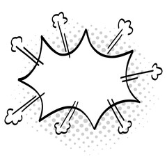 Comic Speech Bubble Pop Art Line Hand Drawn Drawing Emotion Vector Design