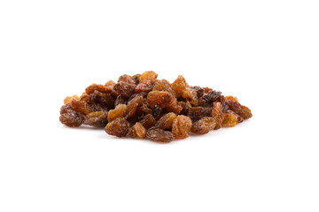Sweet raisins on white