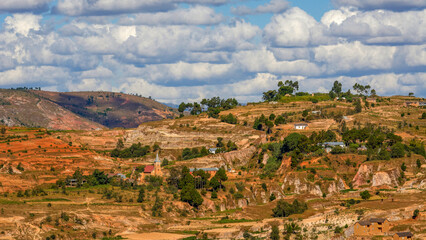 Paysage des hautes-terres de Madagascar