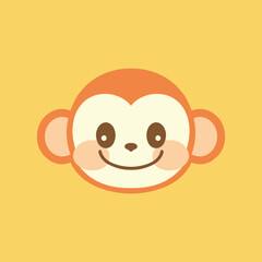 Cute monkey chibi mascot vector cartoon style