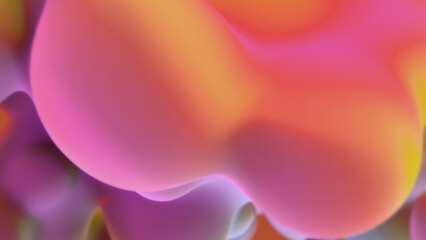 orange and pink slime morphed forms from alien planet - abstract 3D rendering