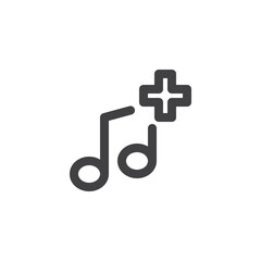 Music add line icon