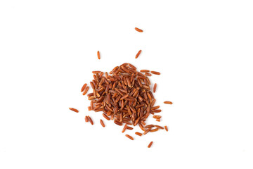 Fototapeta premium Red rice closeup on white
