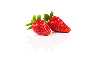 Red ripe strawberry fruits