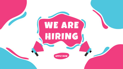 Fototapeta premium Ad templates for opening job openings, with contrasting colors make this template attractive.