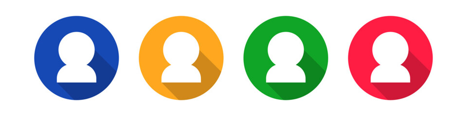 Shaded user icon set. Account icon set. Vector.