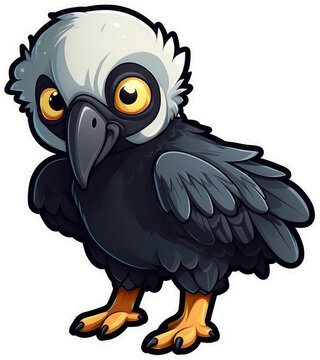 Funny and cute bird transparency sticker, Andean Condor.