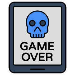 A flat design, icon of game over