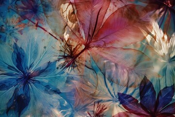 Fototapeta na wymiar Color tropical flowers photography. AI generative
