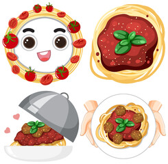 Set of mix spaghetti