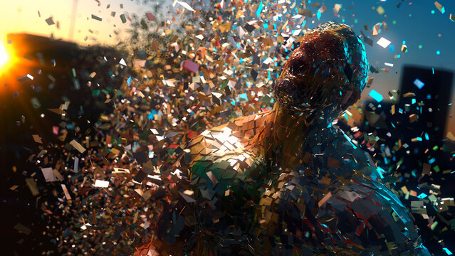 digital image representing human extinction