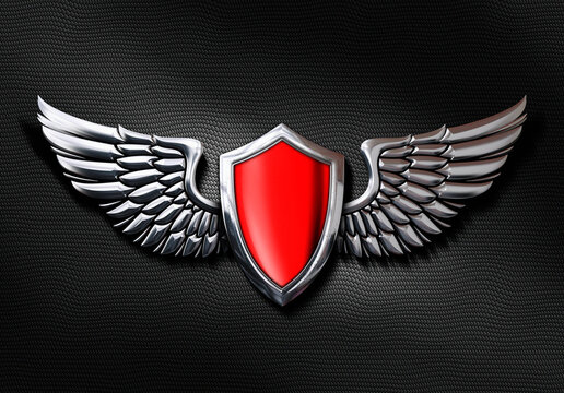 3d Metal Wings badge
