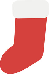 Christmas sock in flat design.